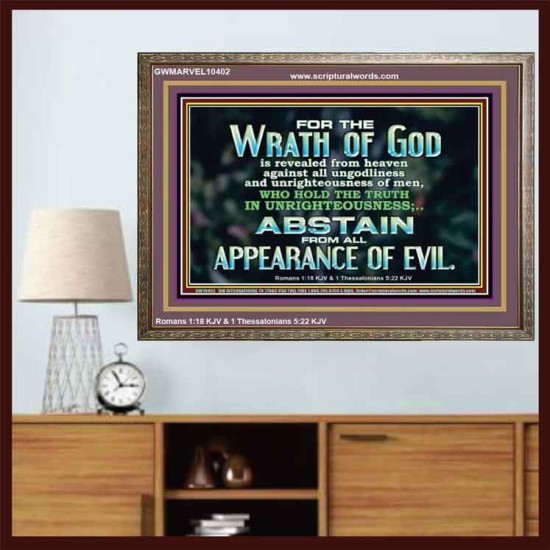 UNGODLINESS AND UNRIGHTEOUSNESS OUTLAW IN ETERNITY  Righteous Living Christian Wooden Frame  GWMARVEL10402  