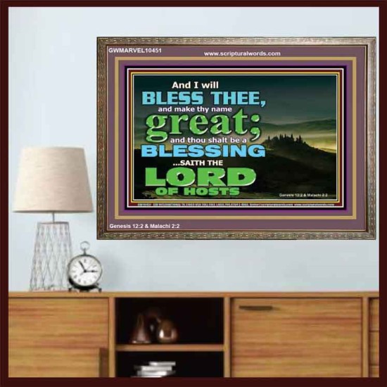 THOU SHALL BE A BLESSINGS  Wooden Frame Scripture   GWMARVEL10451  