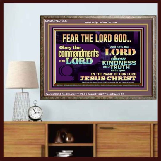 OBEY THE COMMANDMENT OF THE LORD  Contemporary Christian Wall Art Wooden Frame  GWMARVEL10539  