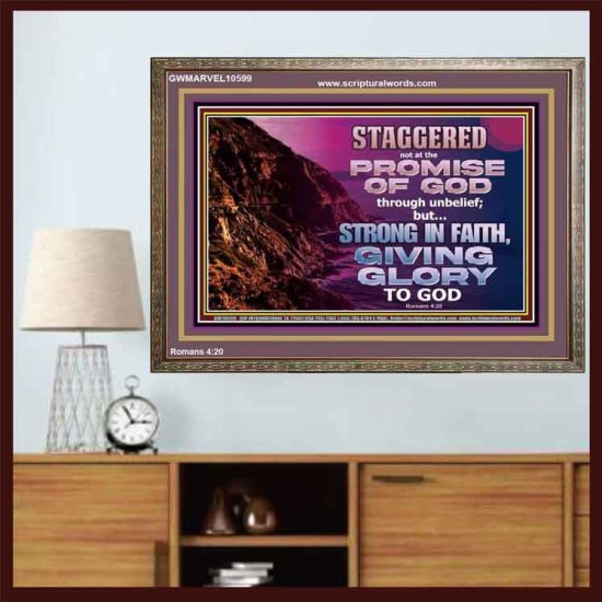 STAGGERED NOT AT THE PROMISE OF GOD  Custom Wall Art  GWMARVEL10599  