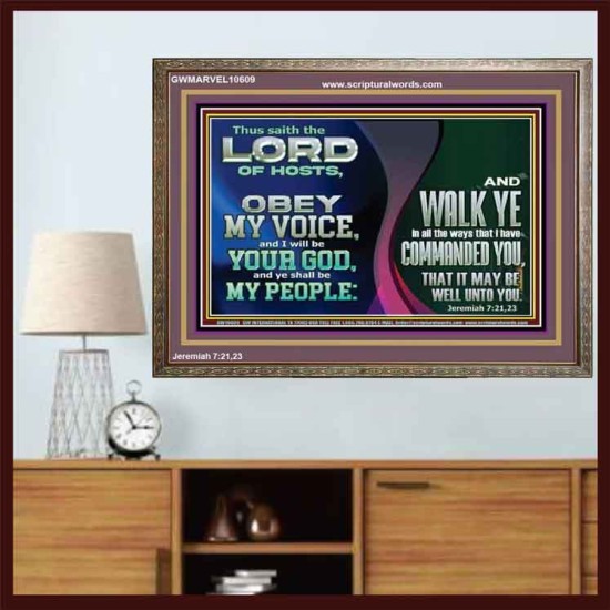 OBEY MY VOICE AND I WILL BE YOUR GOD  Custom Christian Wall Art  GWMARVEL10609  