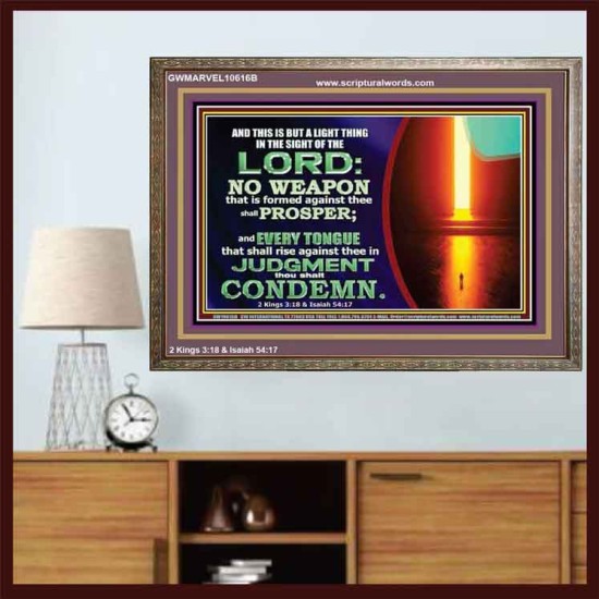 CONDEMN EVERY TONGUE THAT RISES AGAINST YOU IN JUDGEMENT  Custom Inspiration Scriptural Art Wooden Frame  GWMARVEL10616B  