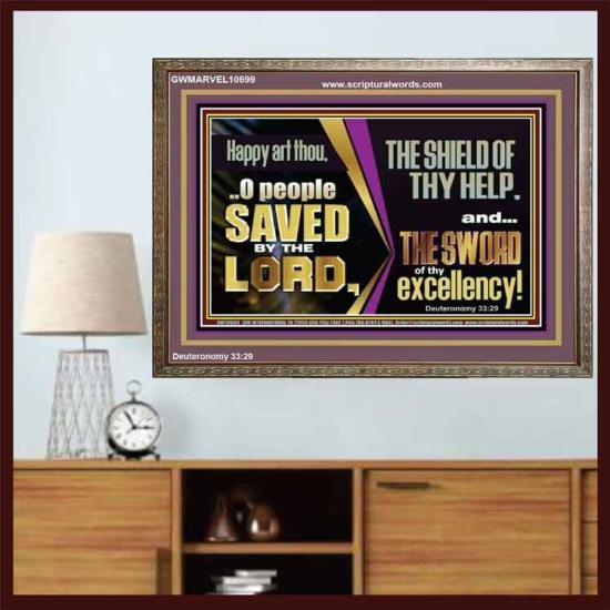 O PEOPLE SAVED BY THE LORD  Children Room Wall Wooden Frame  GWMARVEL10699  