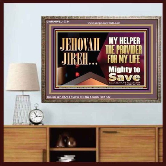 JEHOVAHJIREH THE PROVIDER FOR OUR LIVES  Righteous Living Christian Wooden Frame  GWMARVEL10714  