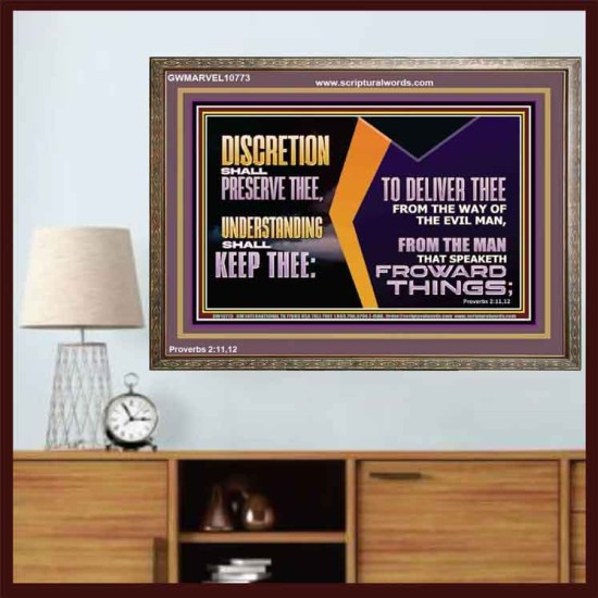 DISCRETION WILL WATCH OVER YOU UNDERSTANDING WILL GUARD YOU  Bible Verses Wall Art  GWMARVEL10773  