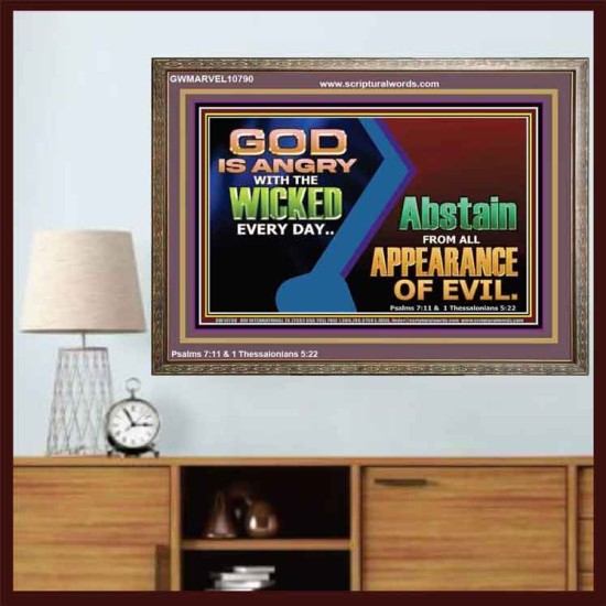 GOD IS ANGRY WITH THE WICKED EVERY DAY  Biblical Paintings Wooden Frame  GWMARVEL10790  