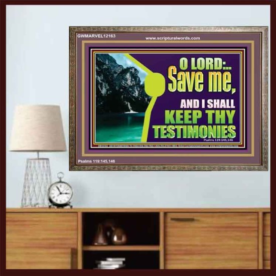 SAVE ME AND I SHALL KEEP THY TESTIMONIES  Inspirational Bible Verses Wooden Frame  GWMARVEL12163  