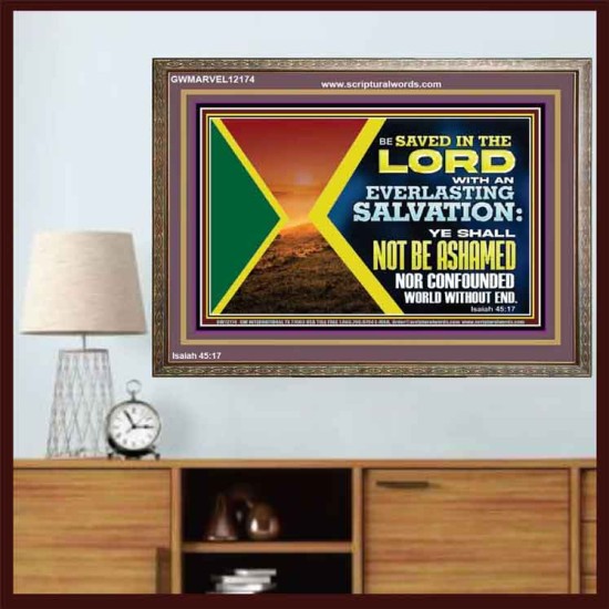 BE SAVED IN THE LORD WITH AN EVERLASTING SALVATION  Printable Bible Verse to Wooden Frame  GWMARVEL12174  