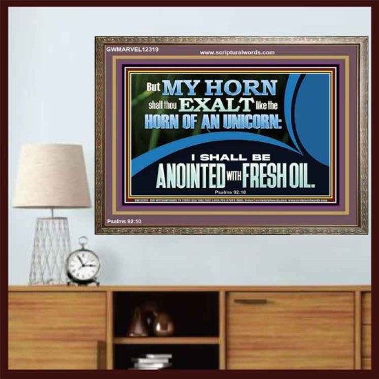 MY HORN SHALT THOU EXALT LIKE THE HORN OF AN UNICORN  Sanctuary Wall Wooden Frame  GWMARVEL12319  