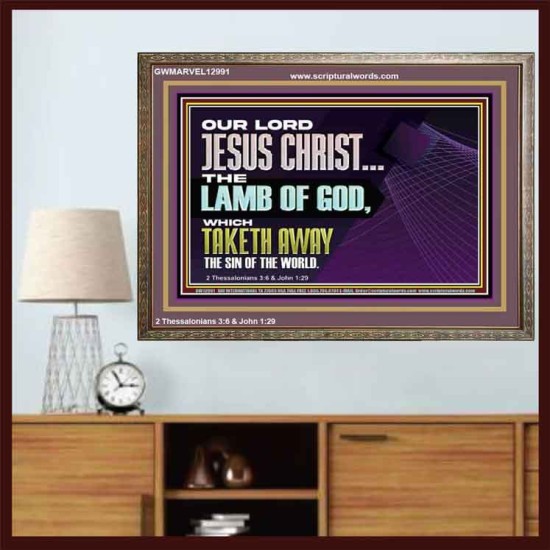 THE LAMB OF GOD WHICH TAKETH AWAY THE SIN OF THE WORLD  Children Room Wall Wooden Frame  GWMARVEL12991  