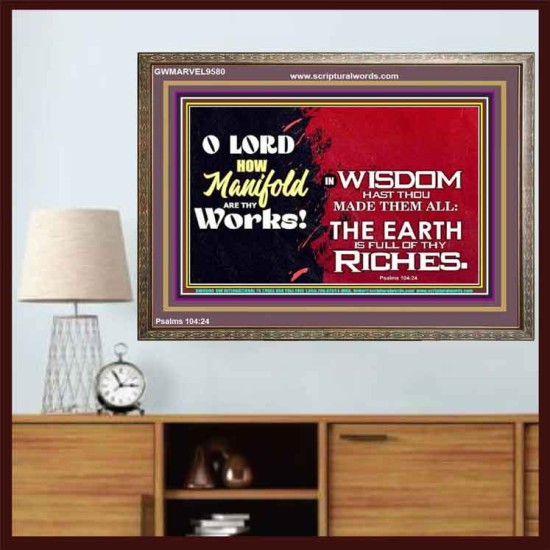 MANY ARE THY WONDERFUL WORKS O LORD  Children Room Wooden Frame  GWMARVEL9580  