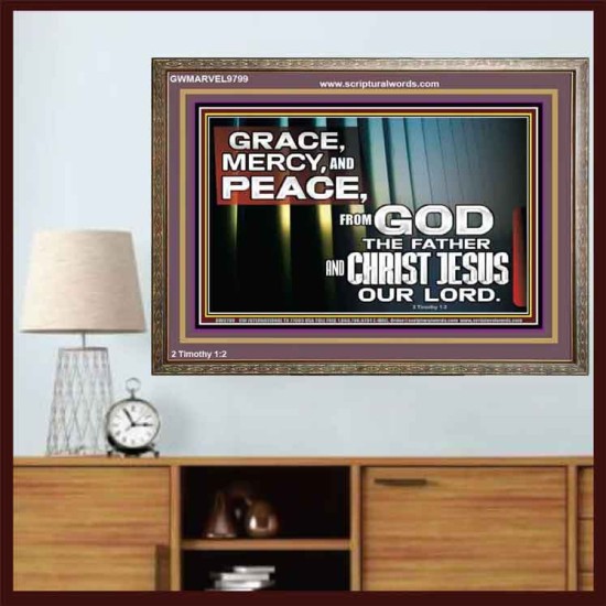 GRACE MERCY AND PEACE UNTO YOU  Bible Verse Wooden Frame  GWMARVEL9799  