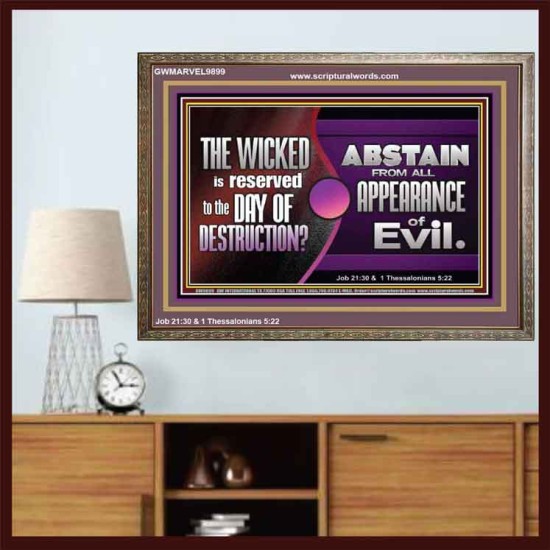 THE WICKED RESERVED FOR DAY OF DESTRUCTION  Wooden Frame Scripture Décor  GWMARVEL9899  