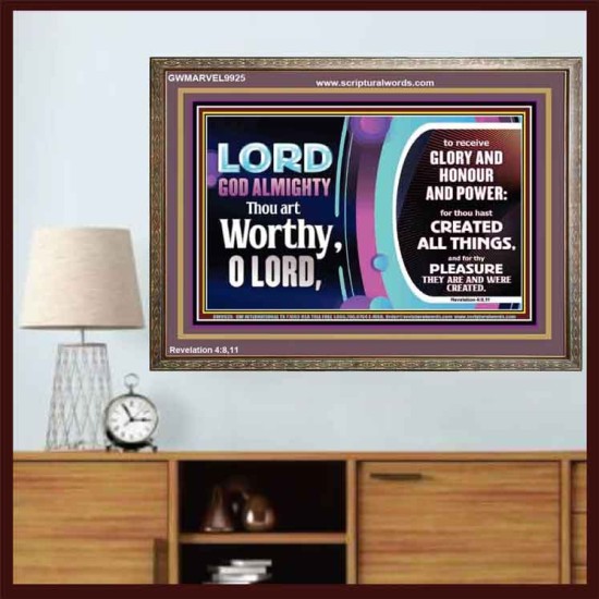 LORD GOD ALMIGHTY HOSANNA IN THE HIGHEST  Contemporary Christian Wall Art Wooden Frame  GWMARVEL9925  