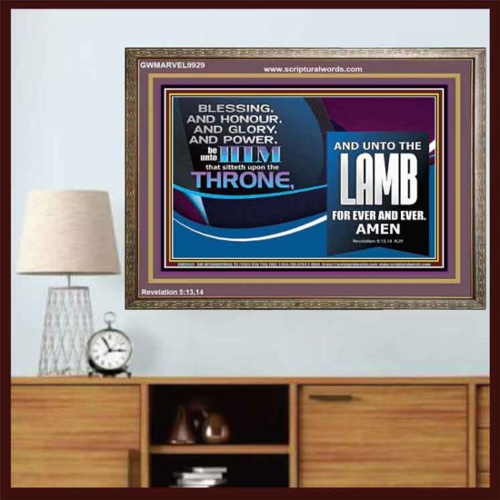 THE ONE SEATED ON THE THRONE  Contemporary Christian Wall Art Wooden Frame  GWMARVEL9929  