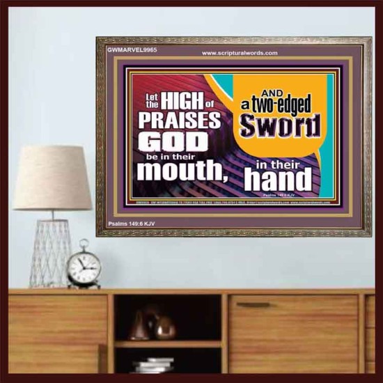 A TWO EDGED SWORD  Contemporary Christian Wall Art Wooden Frame  GWMARVEL9965  