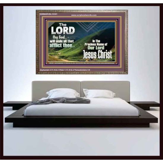 THE LORD WILL UNDO ALL THY AFFLICTIONS  Custom Wall Scriptural Art  GWMARVEL10301  