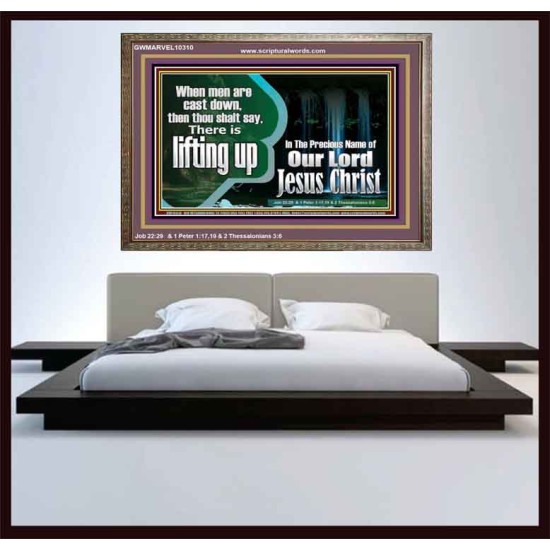 YOU ARE LIFTED UP IN CHRIST JESUS  Custom Christian Artwork Wooden Frame  GWMARVEL10310  