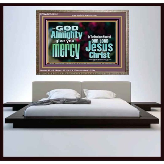 GOD ALMIGHTY GIVES YOU MERCY  Bible Verse for Home Wooden Frame  GWMARVEL10332  