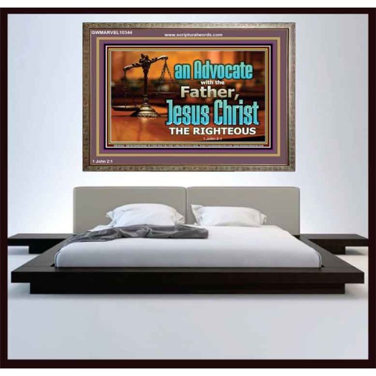 CHRIST JESUS OUR ADVOCATE WITH THE FATHER  Bible Verse for Home Wooden Frame  GWMARVEL10344  
