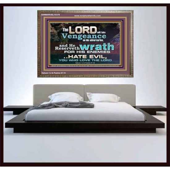 HATE EVIL YOU WHO LOVE THE LORD  Children Room Wall Wooden Frame  GWMARVEL10378  