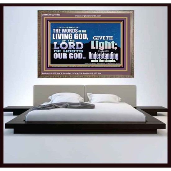 THE WORDS OF LIVING GOD GIVETH LIGHT  Unique Power Bible Wooden Frame  GWMARVEL10409  