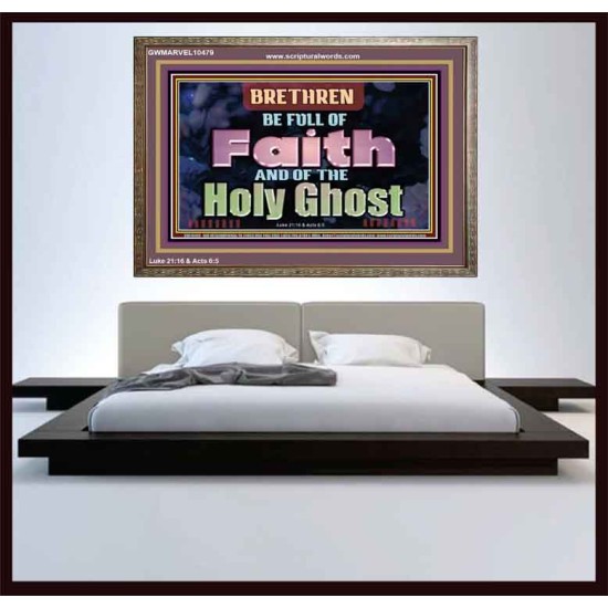 BE FULL OF FAITH AND THE SPIRIT OF THE LORD  Scriptural Wooden Frame Wooden Frame  GWMARVEL10479  