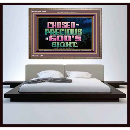 CHOSEN AND PRECIOUS IN THE SIGHT OF GOD  Modern Christian Wall Décor Wooden Frame  GWMARVEL10494  