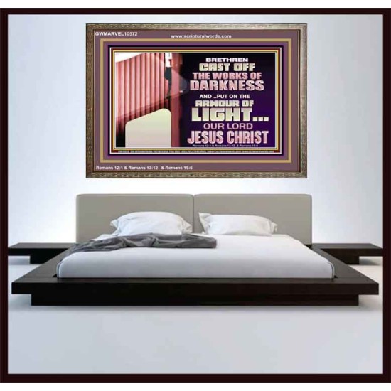 CAST OFF THE WORKS OF DARKNESS  Scripture Art Prints Wooden Frame  GWMARVEL10572  