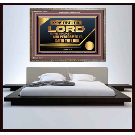 THE LORD HAVE SPOKEN IT AND PERFORMED IT  Inspirational Bible Verse Wooden Frame  GWMARVEL10629  