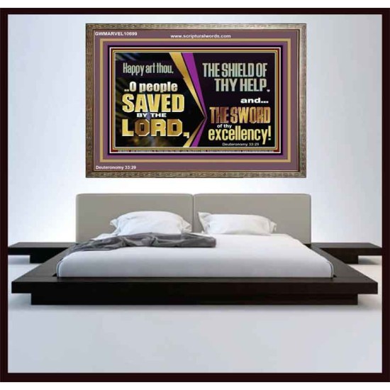 O PEOPLE SAVED BY THE LORD  Children Room Wall Wooden Frame  GWMARVEL10699  