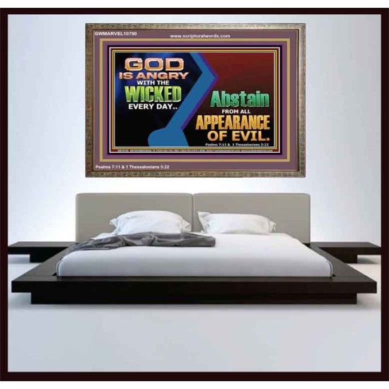 GOD IS ANGRY WITH THE WICKED EVERY DAY  Biblical Paintings Wooden Frame  GWMARVEL10790  