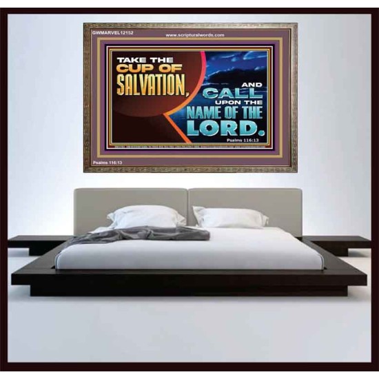 TAKE THE CUP OF SALVATION  Art & Décor Wooden Frame  GWMARVEL12152  