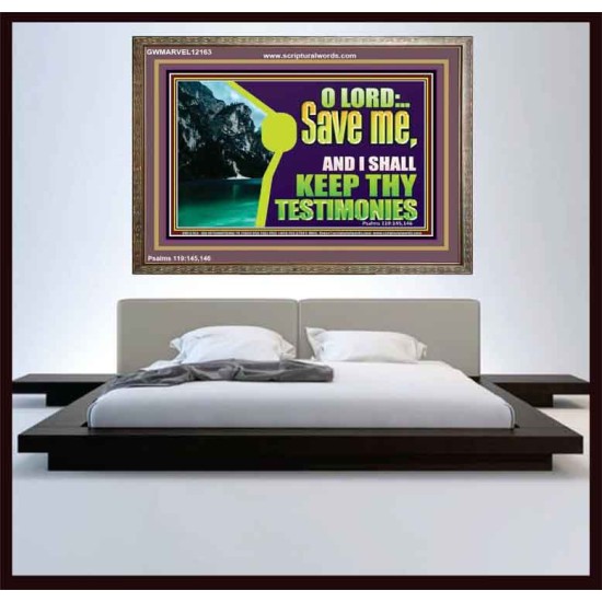 SAVE ME AND I SHALL KEEP THY TESTIMONIES  Inspirational Bible Verses Wooden Frame  GWMARVEL12163  