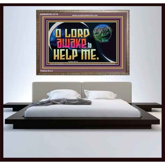 O LORD AWAKE TO HELP ME  Christian Quote Wooden Frame  GWMARVEL12718  