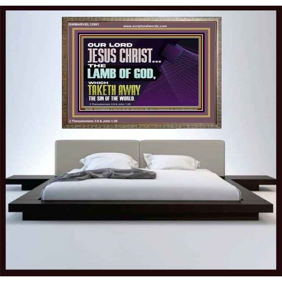 THE LAMB OF GOD WHICH TAKETH AWAY THE SIN OF THE WORLD  Children Room Wall Wooden Frame  GWMARVEL12991  