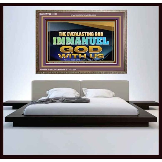 EVERLASTING GOD IMMANUEL..GOD WITH US  Contemporary Christian Wall Art Wooden Frame  GWMARVEL13105  