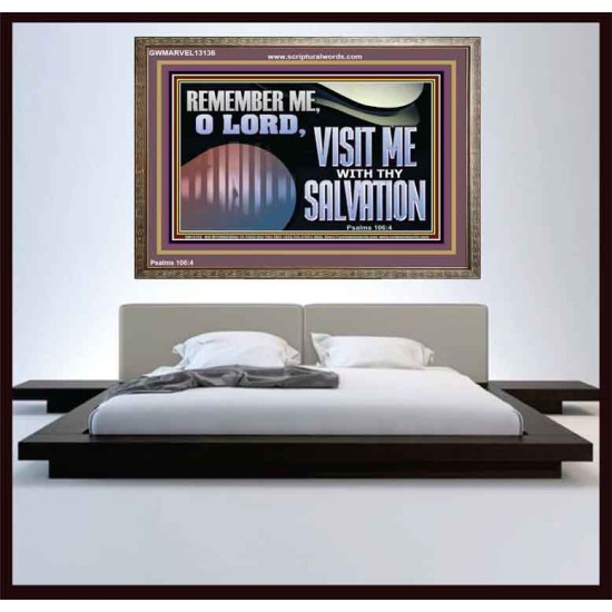 VISIT ME O LORD WITH THY SALVATION  Glass Wooden Frame Scripture Art  GWMARVEL13136  