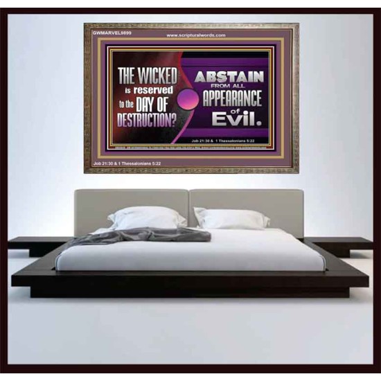 THE WICKED RESERVED FOR DAY OF DESTRUCTION  Wooden Frame Scripture Décor  GWMARVEL9899  