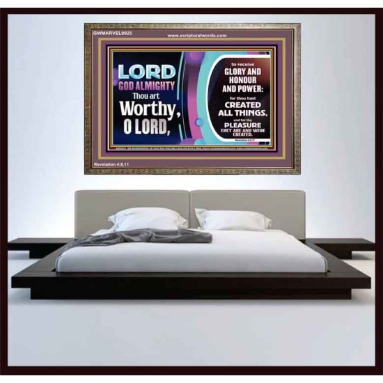 LORD GOD ALMIGHTY HOSANNA IN THE HIGHEST  Contemporary Christian Wall Art Wooden Frame  GWMARVEL9925  