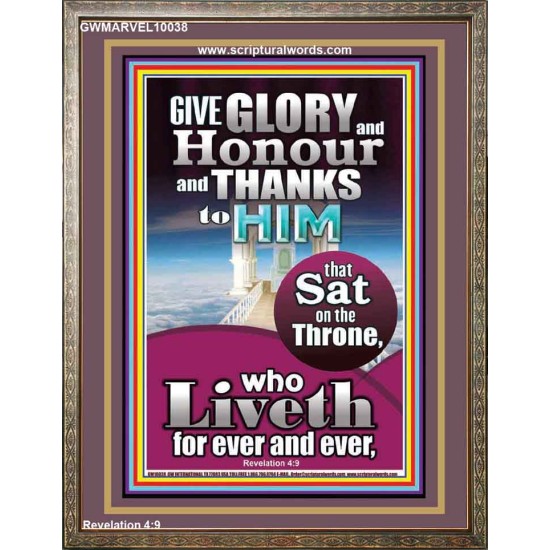GIVE GLORY AND HONOUR TO JEHOVAH EL SHADDAI  Biblical Art Portrait  GWMARVEL10038  