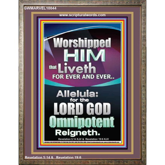 WORSHIPPED HIM THAT LIVETH FOREVER   Contemporary Wall Portrait  GWMARVEL10044  