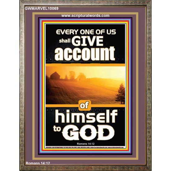 WE SHALL ALL GIVE ACCOUNT OF OUR LIFE TO GOD  Scriptural Décor Portrait  GWMARVEL10069  