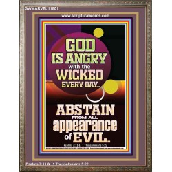 GOD IS ANGRY WITH THE WICKED EVERY DAY ABSTAIN FROM EVIL  Scriptural Décor  GWMARVEL11801  "31X36"