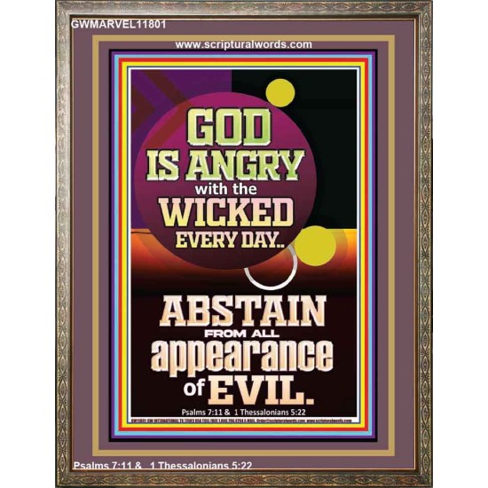 GOD IS ANGRY WITH THE WICKED EVERY DAY ABSTAIN FROM EVIL  Scriptural Décor  GWMARVEL11801  