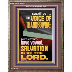 SACRIFICE THE VOICE OF THANKSGIVING  Custom Wall Scripture Art  GWMARVEL11832  "31X36"