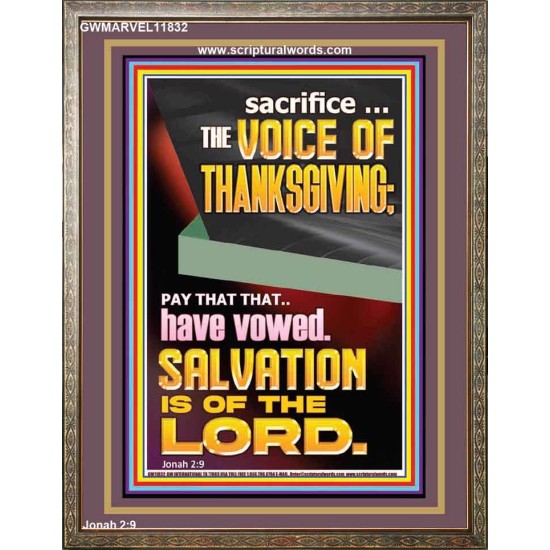 SACRIFICE THE VOICE OF THANKSGIVING  Custom Wall Scripture Art  GWMARVEL11832  