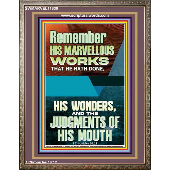 HIS MARVELLOUS WONDERS AND THE JUDGEMENTS OF HIS MOUTH  Custom Modern Wall Art  GWMARVEL11839  