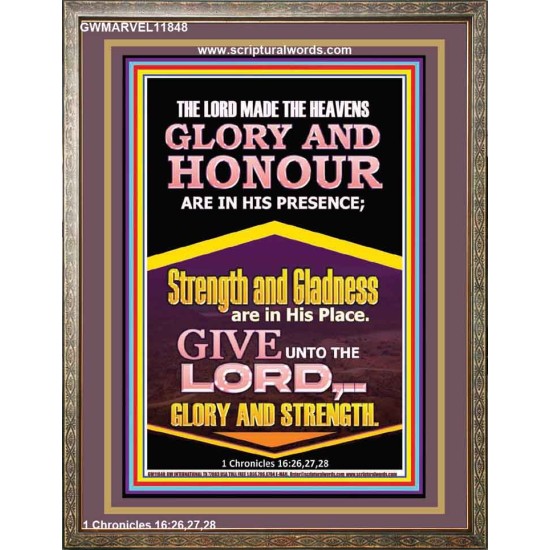 GLORY AND HONOUR ARE IN HIS PRESENCE  Custom Inspiration Scriptural Art Portrait  GWMARVEL11848  
