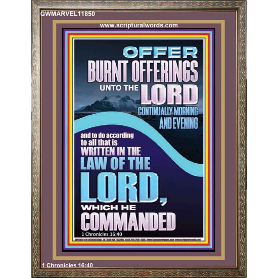 OFFER BURNT OFFERINGS UNTO THE LORD  Custom Inspiration Bible Verse Portrait  GWMARVEL11850  